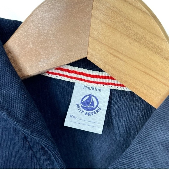 Petit Bateau Sailor Dress 18 Months Navy Blue Red Nautical Girls Baby Infant 18m - Picture 3 of 7